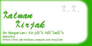 kalman kirjak business card